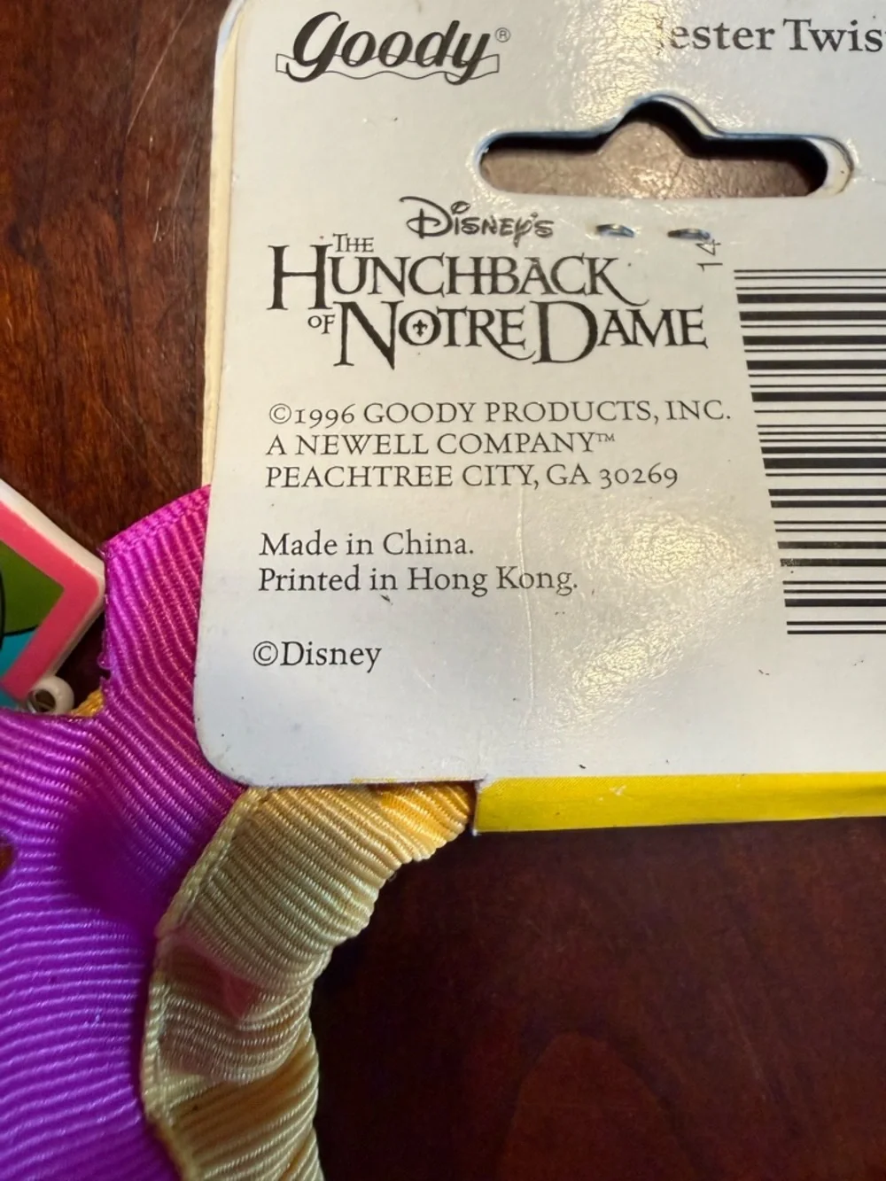 ‘96 Disney Dead Stock Jester Twist Wrap Scrunchie- Hunchback of Notre Dame